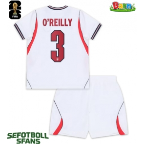 England Nico O'Reilly #3 Hemmaställ Barn VM 2026 Kortärmad (+ Korta byxor)
